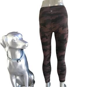 Lululemon Wunder Train Crop Camo Brown Leggings Women’s Size 2